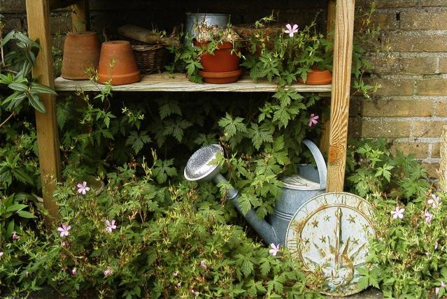 stará ale roztomilá část zahrádky u rodinného domku